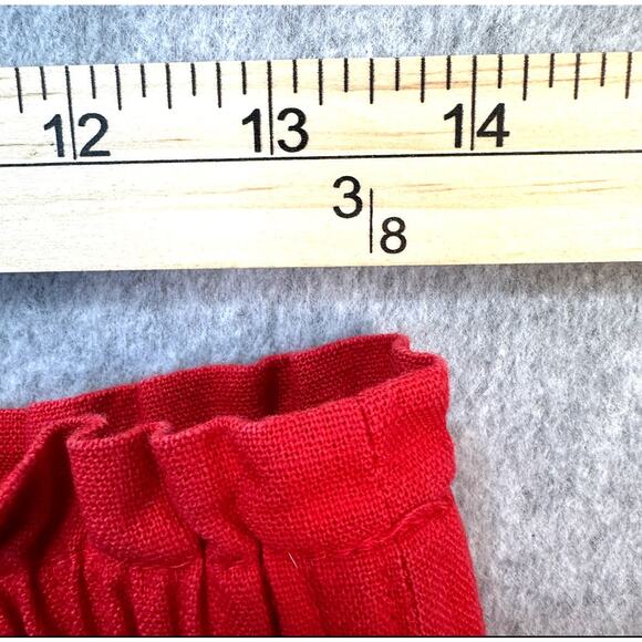 J. Crew Skirt WMNS 10 Red Scalloped Edge Linen Blend Pull On Elastic Waist Mini - Picture 7 of 8